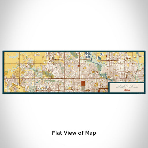 Flat View of Map Custom Urbandale Iowa Map Enamel Mug in Woodblock