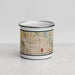 Front View Custom Urbandale Iowa Map Enamel Mug in Woodblock