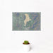 12x18 Utah Lake Utah Map Print Landscape Orientation in Afternoon Style With Small Cactus Plant in White Planter