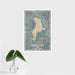 16x24 Utah Lake Utah Map Print Portrait Orientation in Afternoon Style With Tropical Plant Leaves in Water