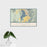 16x24 Utah Lake Utah Map Print Landscape Orientation in Woodblock Style With Tropical Plant Leaves in Water