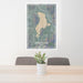 24x36 Utah Lake Utah Map Print Portrait Orientation in Afternoon Style Behind 2 Chairs Table and Potted Plant