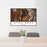 24x36 Utah Lake Utah Map Print Lanscape Orientation in Ember Style Behind 2 Chairs Table and Potted Plant