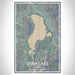 Utah Lake Utah Map Print Portrait Orientation in Afternoon Style With Shaded Background