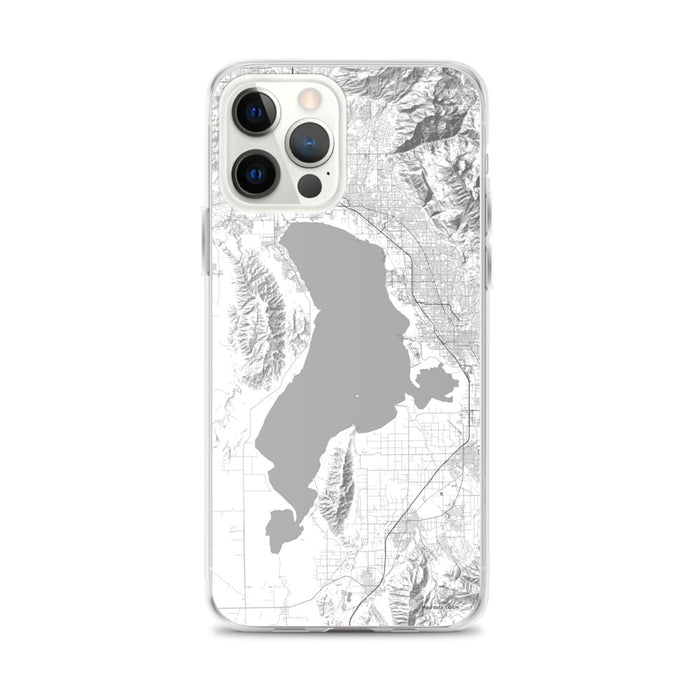 Custom iPhone 12 Pro Max Utah Lake Utah Map Phone Case in Classic