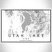 Utah Lake Utah Map Print Landscape Orientation in Classic Style With Shaded Background