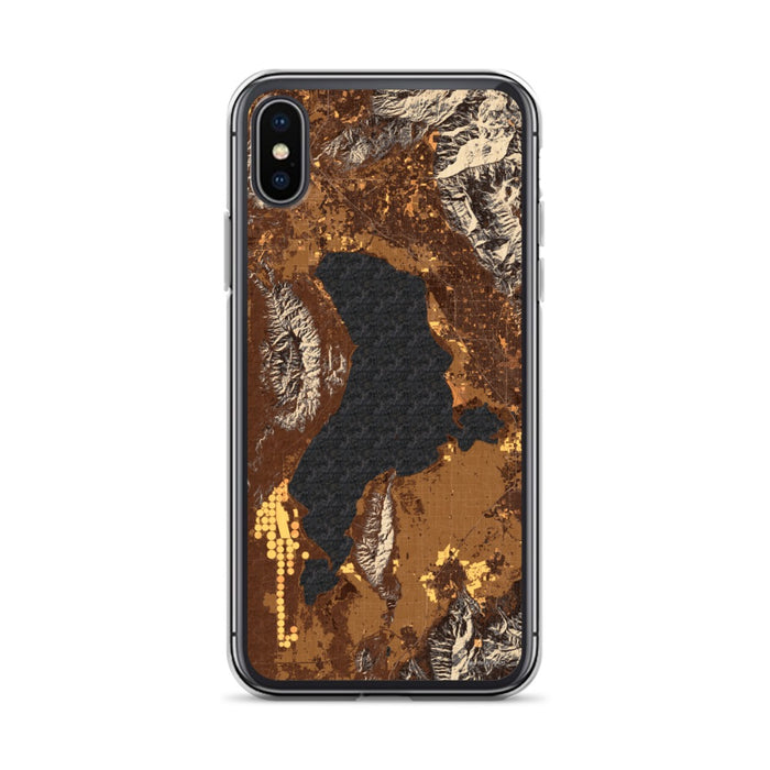 Custom iPhone X/XS Utah Lake Utah Map Phone Case in Ember