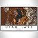 Utah Lake Utah Map Print Landscape Orientation in Ember Style With Shaded Background