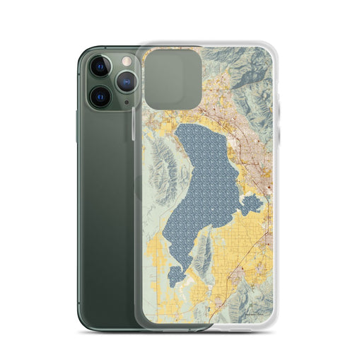 Custom Utah Lake Utah Map Phone Case in Woodblock