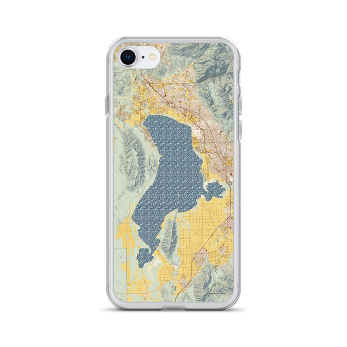Custom iPhone SE Utah Lake Utah Map Phone Case in Woodblock