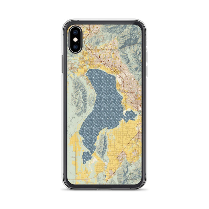 Custom iPhone XS Max Utah Lake Utah Map Phone Case in Woodblock