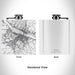 Rendered View of Utica New York Map Engraving on 6oz Stainless Steel Flask in White