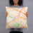 Person holding 18x18 Custom Utica New York Map Throw Pillow in Watercolor