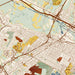 Utica New York Map Print in Woodblock Style Zoomed In Close Up Showing Details