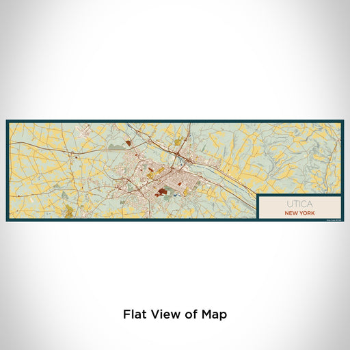 Flat View of Map Custom Utica New York Map Enamel Mug in Woodblock