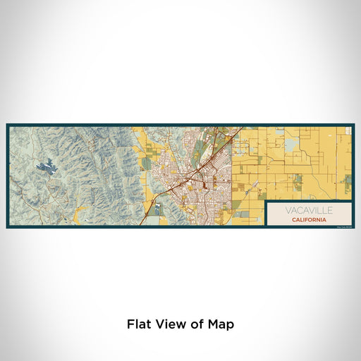 Flat View of Map Custom Vacaville California Map Enamel Mug in Woodblock