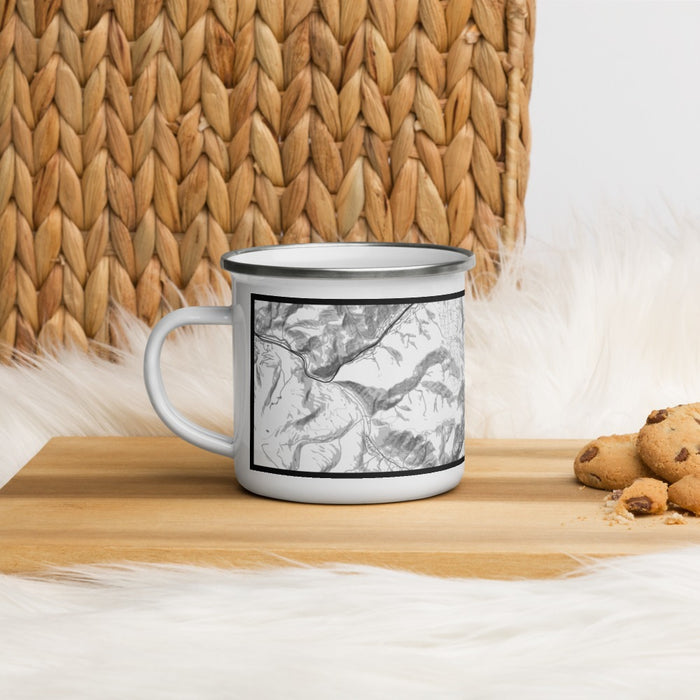 Left View Custom Vail Colorado Map Enamel Mug in Classic on Table Top