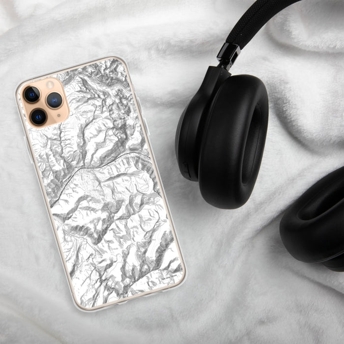 Custom Vail Colorado Map Phone Case in Classic on Table with Black Headphones