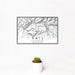 12x18 Vail Colorado Map Print Landscape Orientation in Classic Style With Small Cactus Plant in White Planter