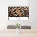 24x36 Vail Colorado Map Print Landscape Orientation in Ember Style Behind 2 Chairs Table and Potted Plant