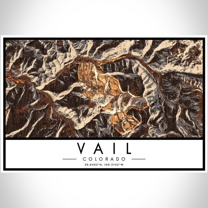Map Vail Color Vail - Colorado Map Print in Ember — JACE Maps
