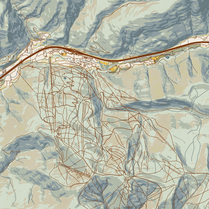 Map Vail Color Vail - Colorado Map Print in Woodblock — JACE Maps