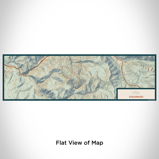 Flat View of Map Custom Vail Colorado Map Enamel Mug in Woodblock