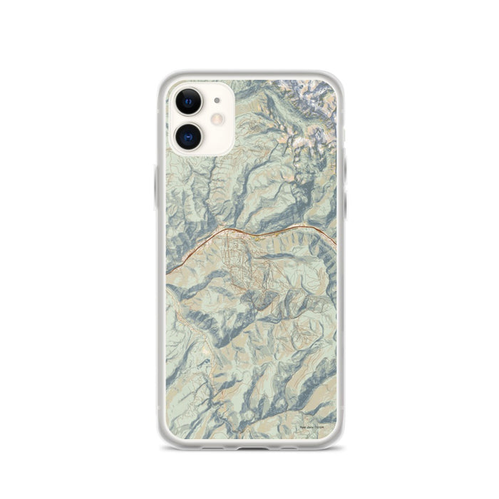 Custom Vail Colorado Map Phone Case in Woodblock