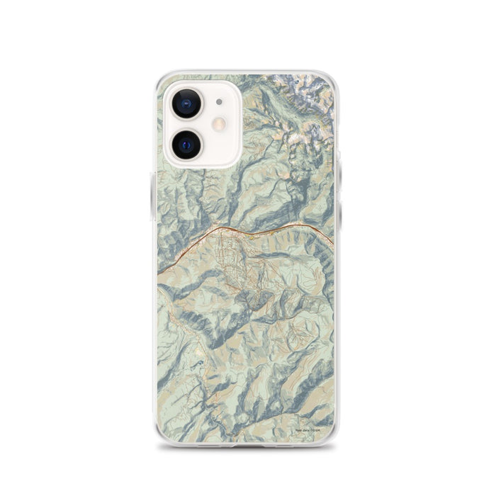 Custom Vail Colorado Map iPhone 12 Phone Case in Woodblock