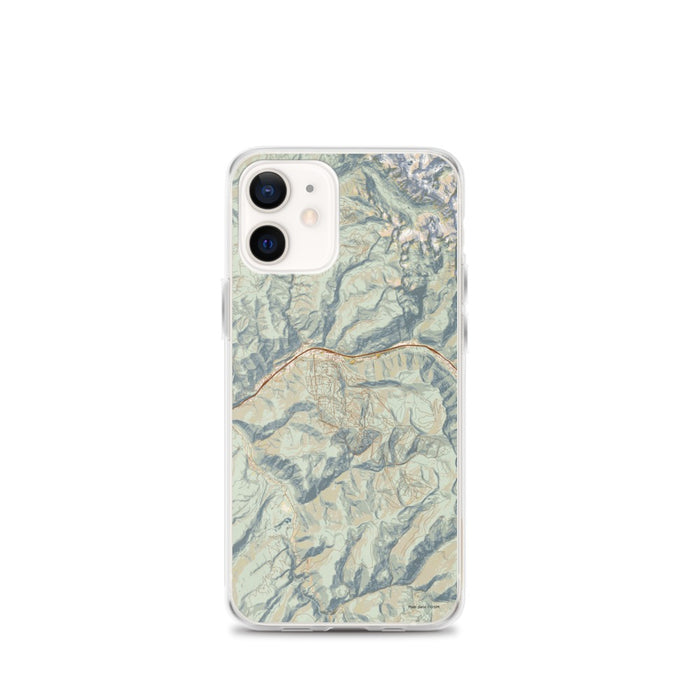 Custom Vail Colorado Map iPhone 12 mini Phone Case in Woodblock