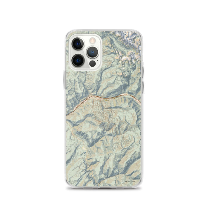 Custom Vail Colorado Map iPhone 12 Pro Phone Case in Woodblock