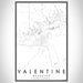 Valentine Nebraska Map Print Portrait Orientation in Classic Style With Shaded Background