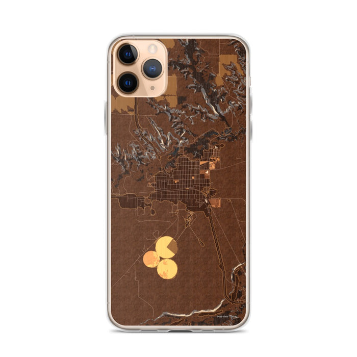 Custom iPhone 11 Pro Max Valentine Nebraska Map Phone Case in Ember