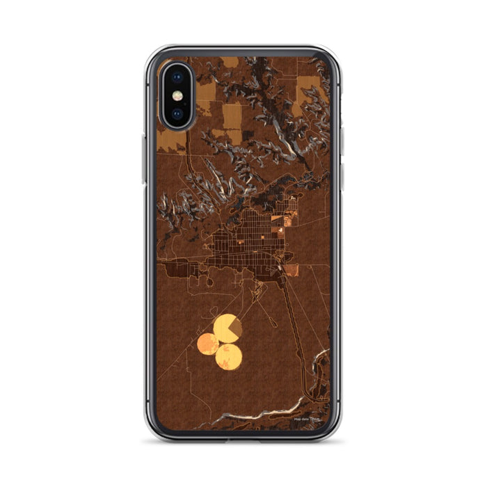 Custom iPhone X/XS Valentine Nebraska Map Phone Case in Ember