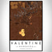 Valentine Nebraska Map Print Portrait Orientation in Ember Style With Shaded Background