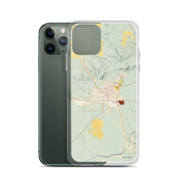 Custom Valentine Nebraska Map Phone Case in Woodblock