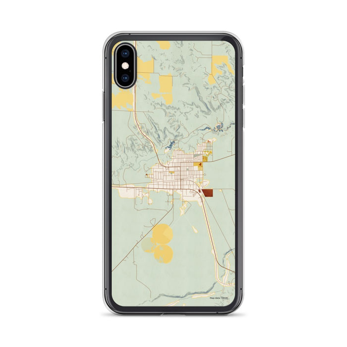 Custom iPhone XS Max Valentine Nebraska Map Phone Case in Woodblock