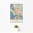 12x18 Vallejo California Map Print Portrait Orientation in Woodblock Style With Small Cactus Plant in White Planter