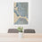 24x36 Vallejo California Map Print Portrait Orientation in Afternoon Style Behind 2 Chairs Table and Potted Plant