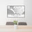 24x36 Vallejo California Map Print Lanscape Orientation in Classic Style Behind 2 Chairs Table and Potted Plant