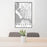 24x36 Vallejo California Map Print Portrait Orientation in Classic Style Behind 2 Chairs Table and Potted Plant