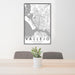 24x36 Vallejo California Map Print Portrait Orientation in Classic Style Behind 2 Chairs Table and Potted Plant