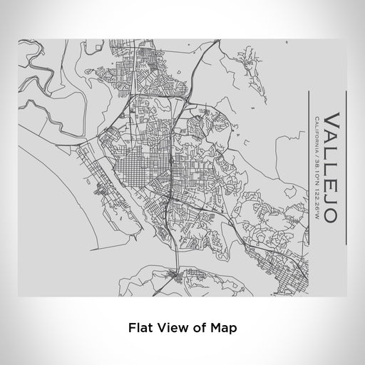 Rendered View of Vallejo California Map Engraving on 20oz Stainless Steel Insulated Bottle with Bamboo Top
