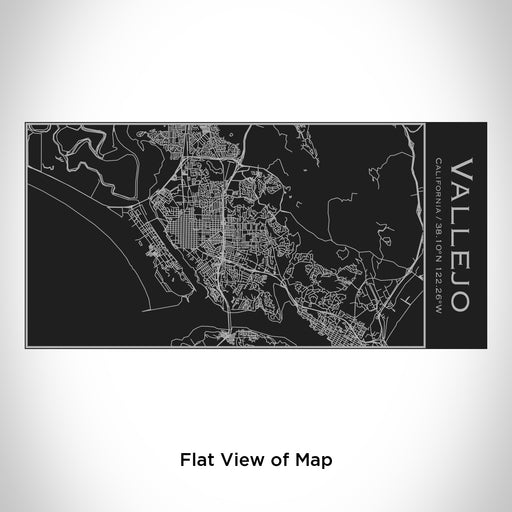 Rendered View of Vallejo California Map Engraving on 17oz Stainless Steel Insulated Cola Bottle in Black