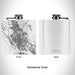Rendered View of Vallejo California Map Engraving on 6oz Stainless Steel Flask in White