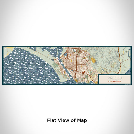 Flat View of Map Custom Vallejo California Map Enamel Mug in Woodblock