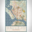 Vallejo California Map Print Portrait Orientation in Woodblock Style With Shaded Background