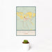 12x18 Valley Mills Texas Map Print Portrait Orientation in Woodblock Style With Small Cactus Plant in White Planter