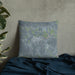 Custom Valley Mills Texas Map Throw Pillow in Afternoon on Bedding Against Wall