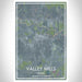 Valley Mills Texas Map Print Portrait Orientation in Afternoon Style With Shaded Background
